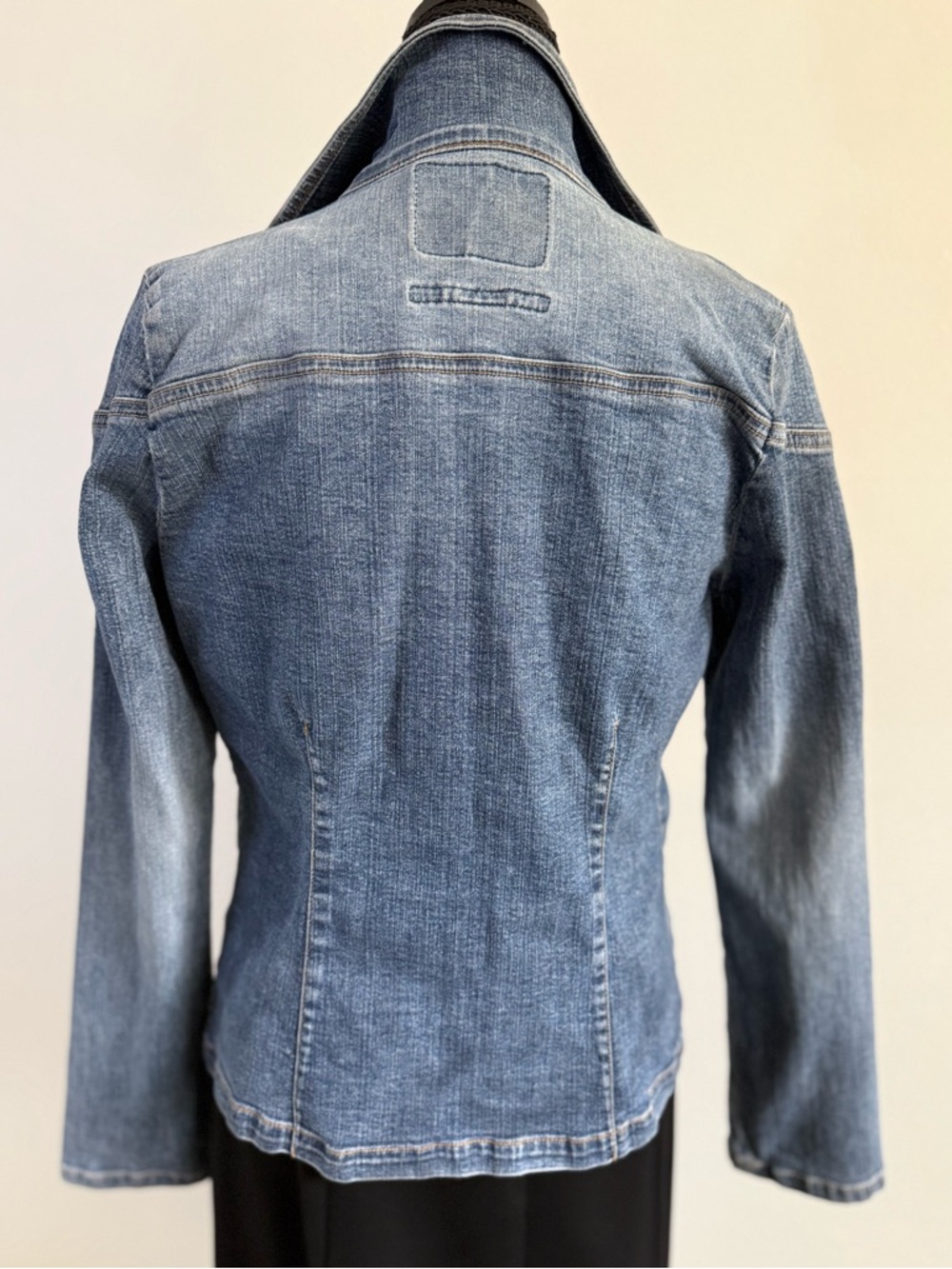 GUESS Denim Jacket Cropped Stretch Y2K Blue Jean Jacket Women M - Picture 2 of 9